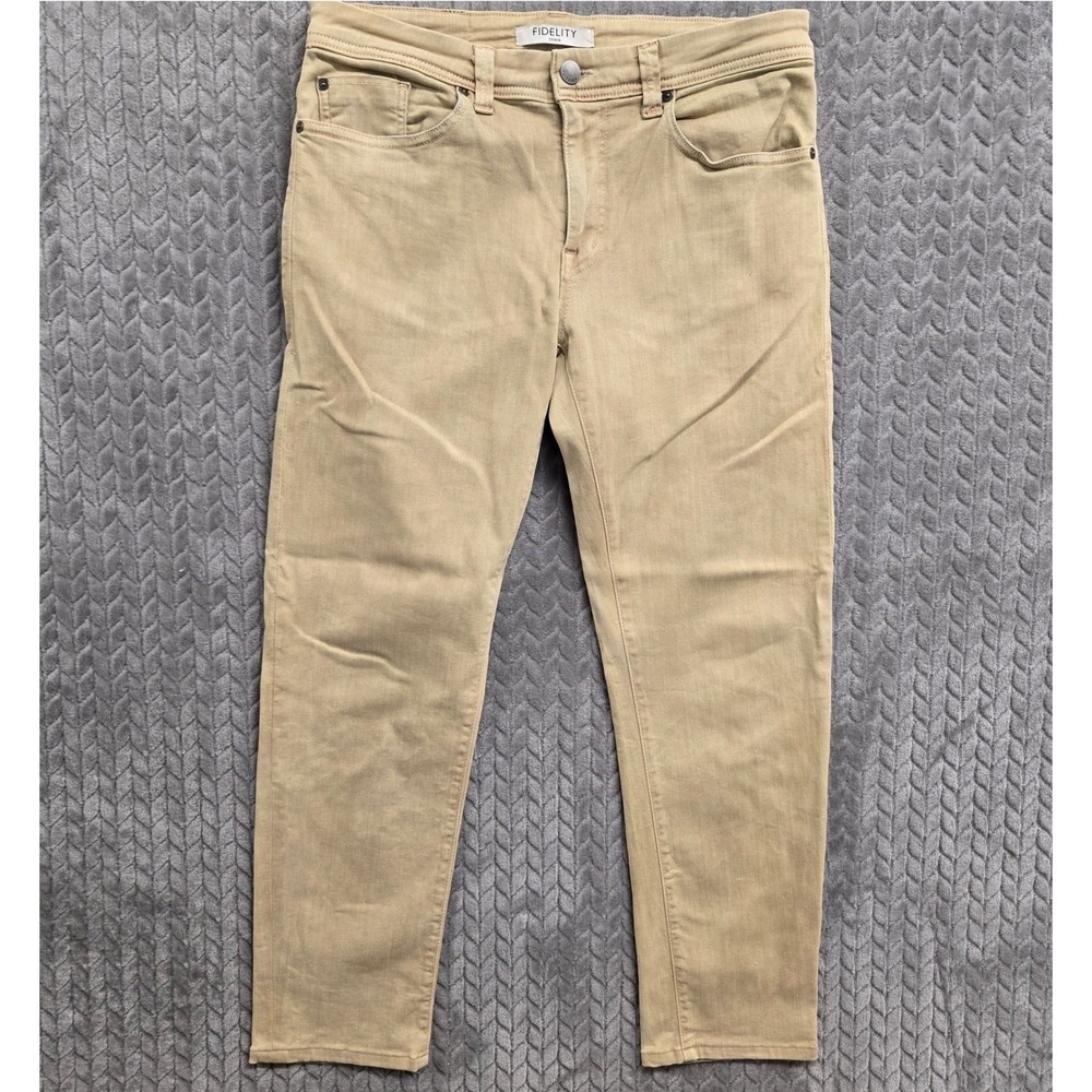 Fidelity Denim Jimmy Pants Almond Tan Mens 32x30 Made in USA Jeans Stretch